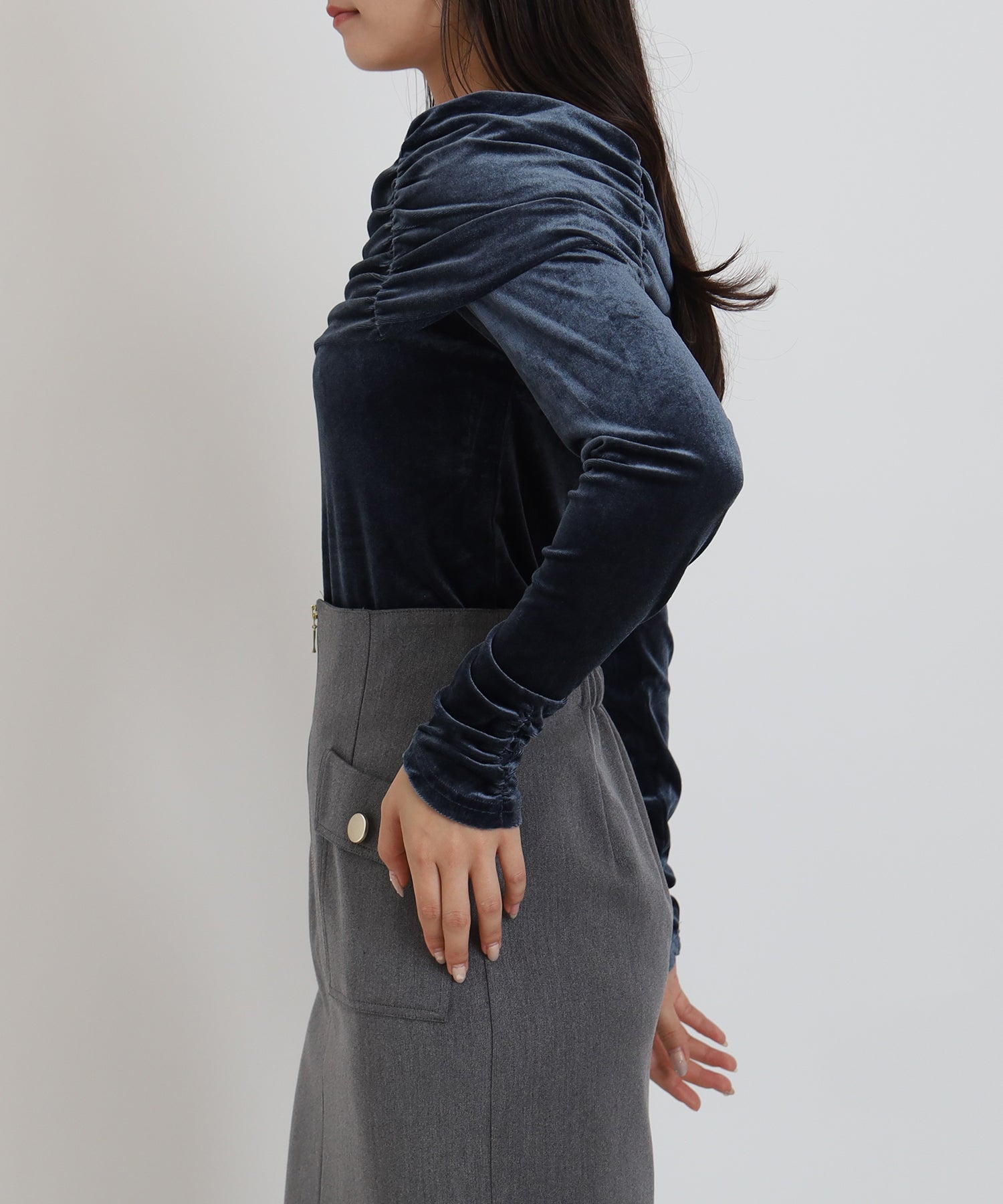 ダスティーブルー　model:160cm  着用サイズ：M