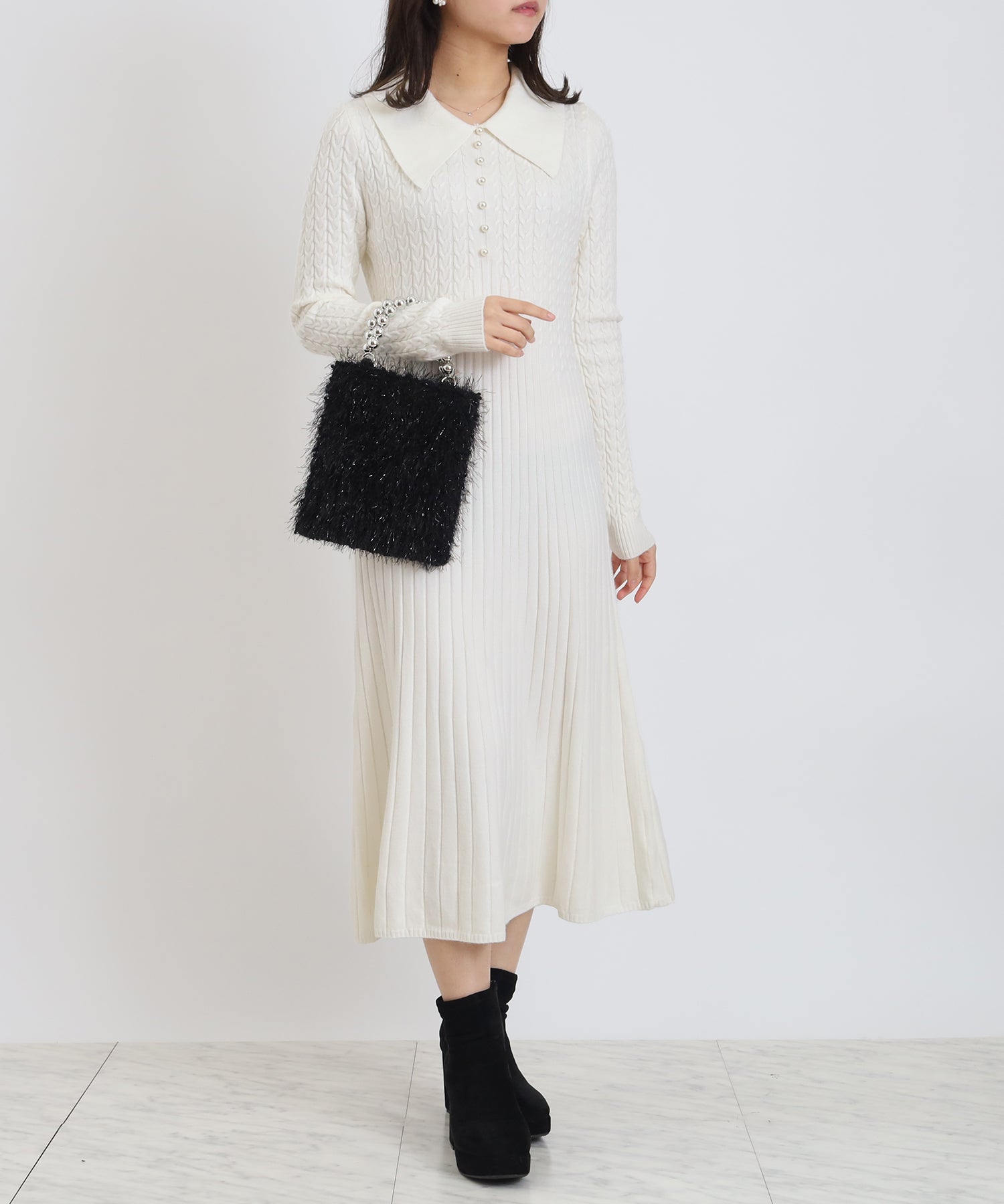 アイボリー　model:156cm  着用サイズ：M