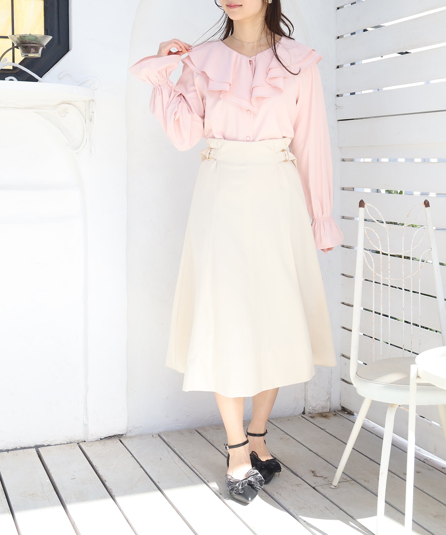 ベージュ　model：160　着用サイズ：M