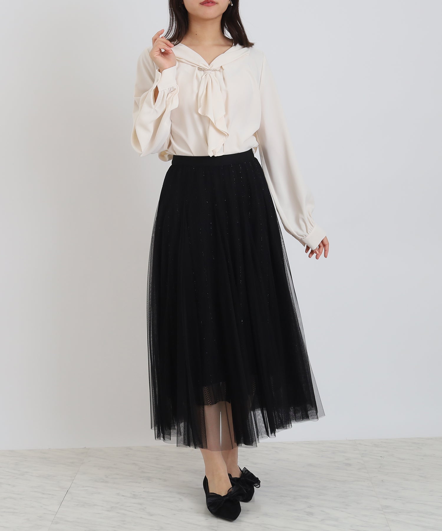 ベージュ　model：156　着用サイズ：M