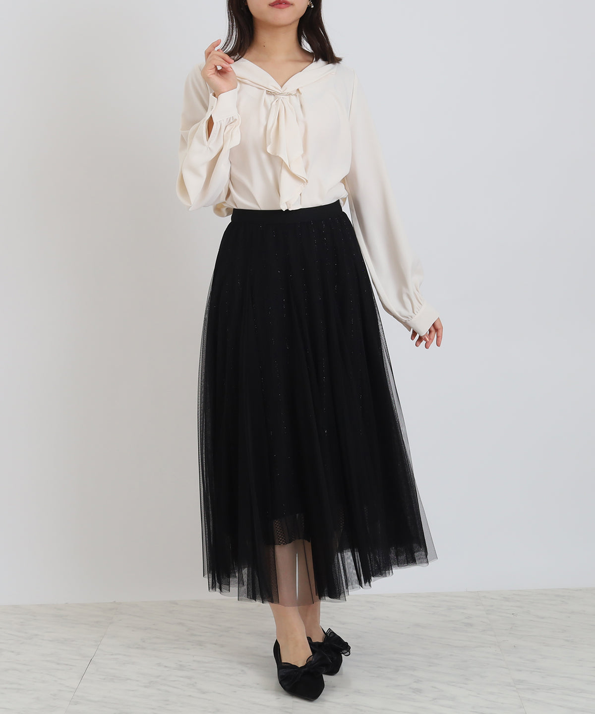 ベージュ　model：156　着用サイズ：M