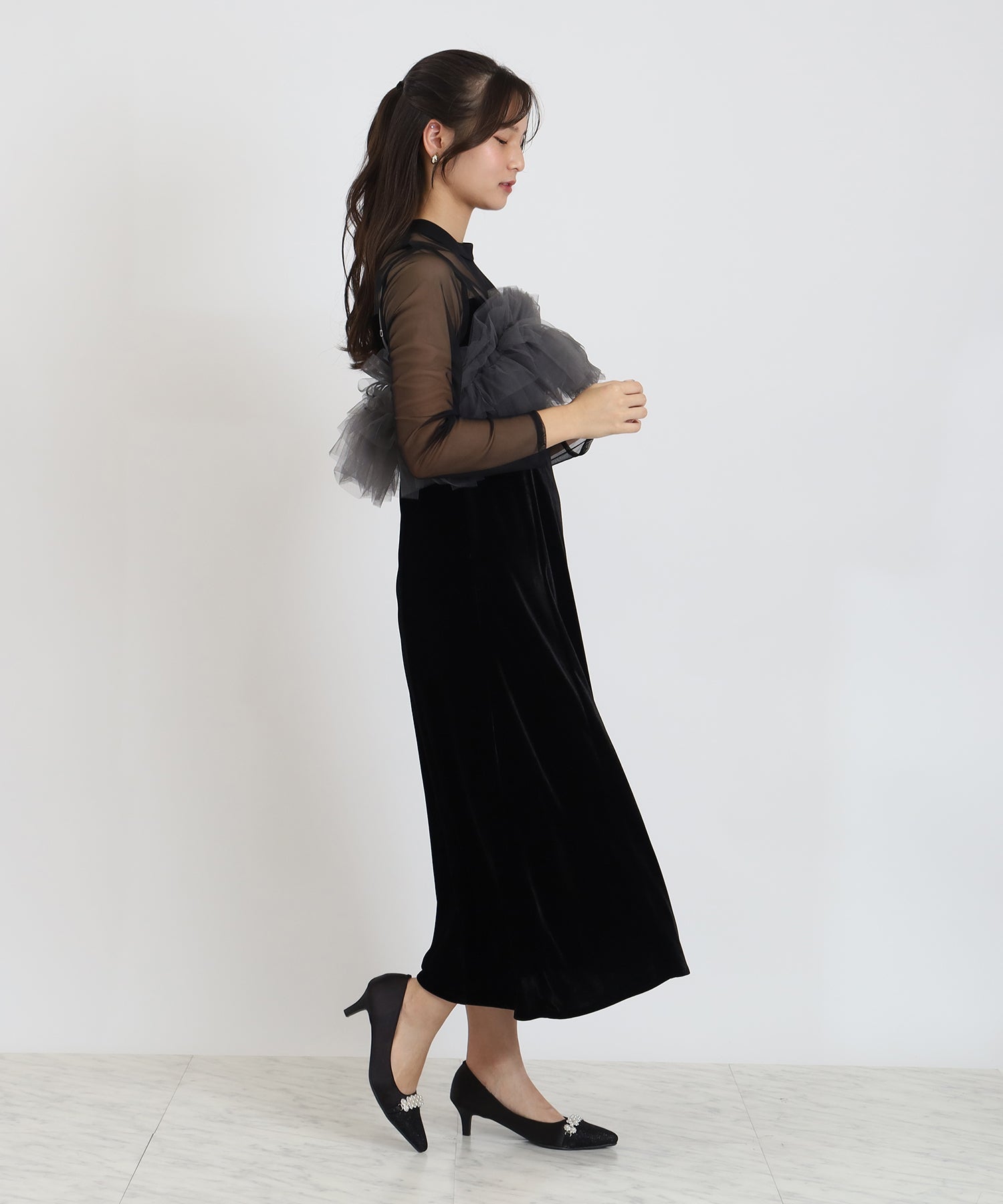 ブラック(ベロア)　model：160　着用サイズ：S