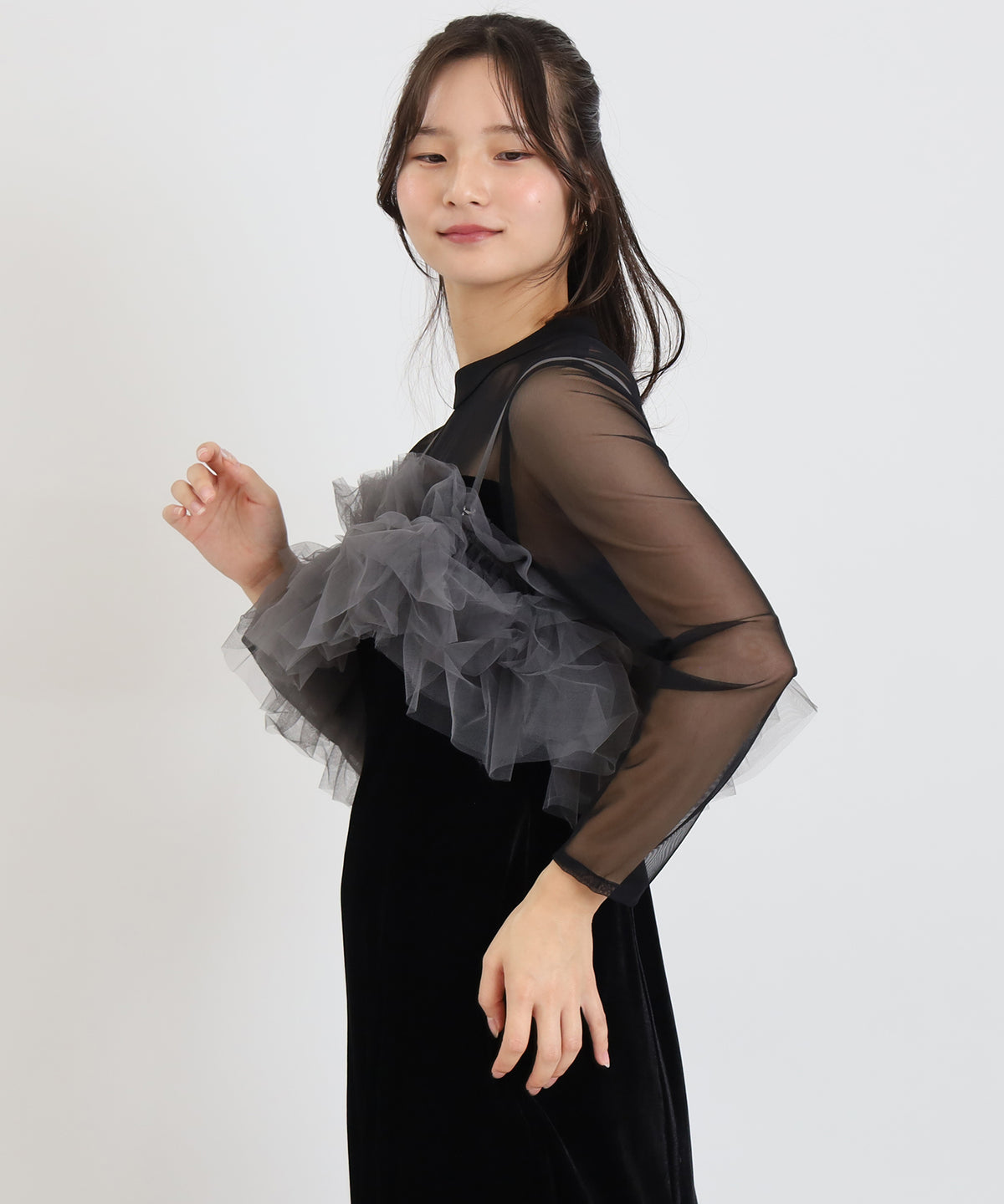 ブラック(ベロア)　model：160　着用サイズ：S