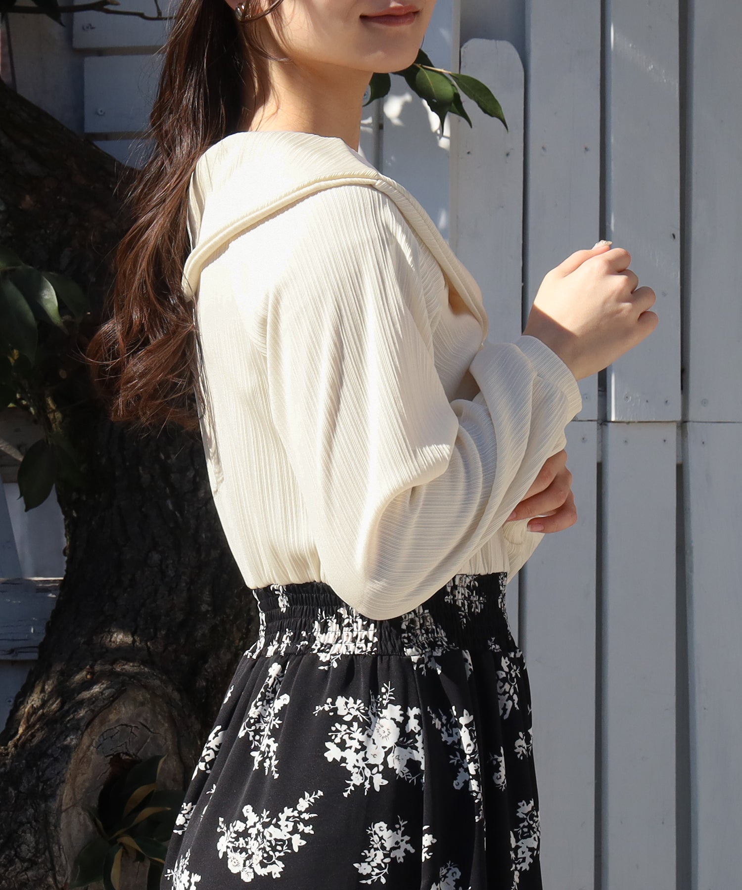 ベージュ　model:160cm  着用サイズ：M