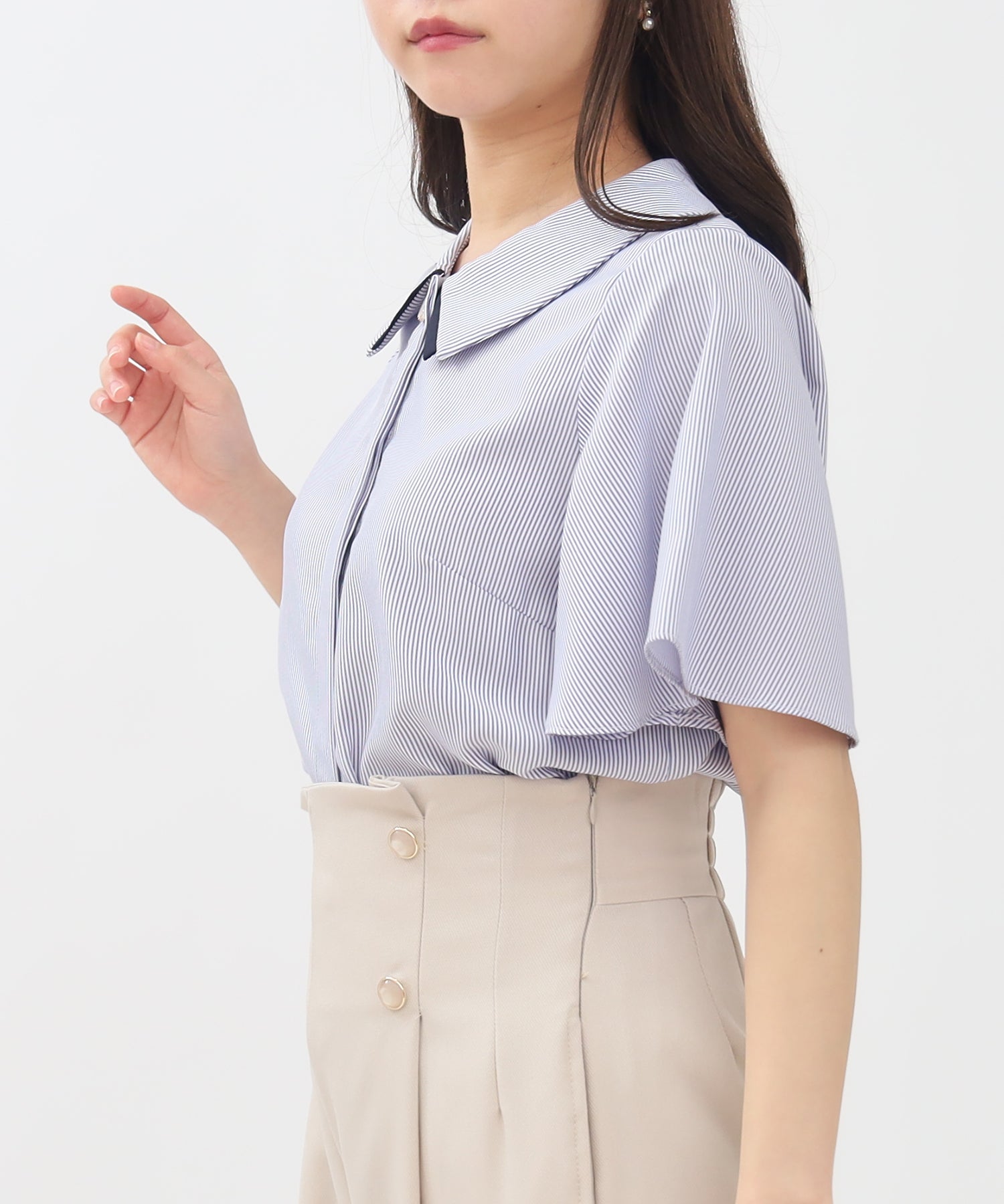ホワイト×ブルー　model：156　着用サイズ：S