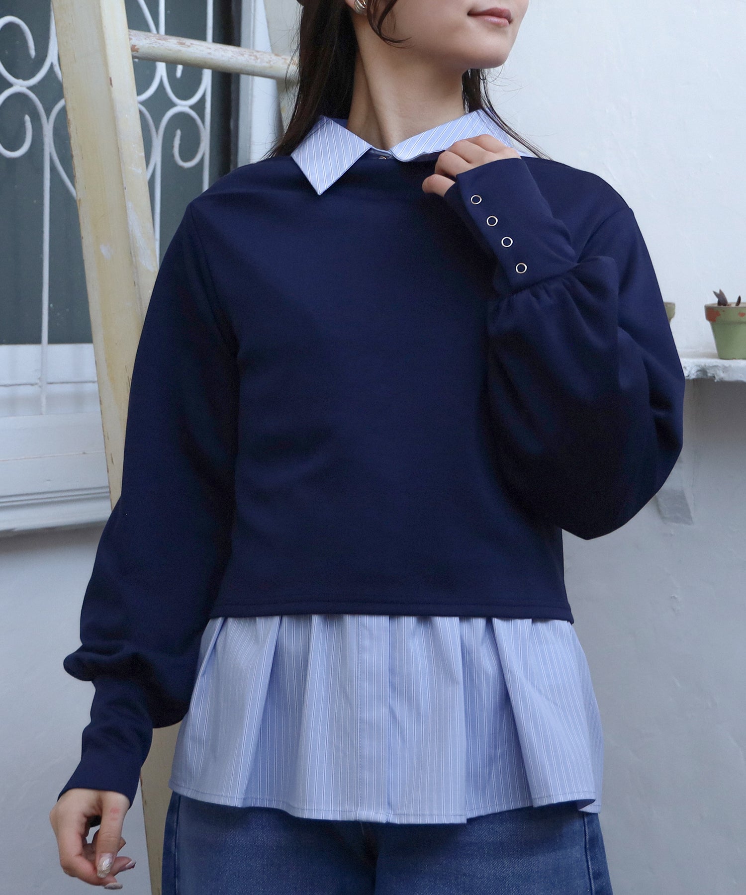 ネイビー　model：160　着用サイズ：M