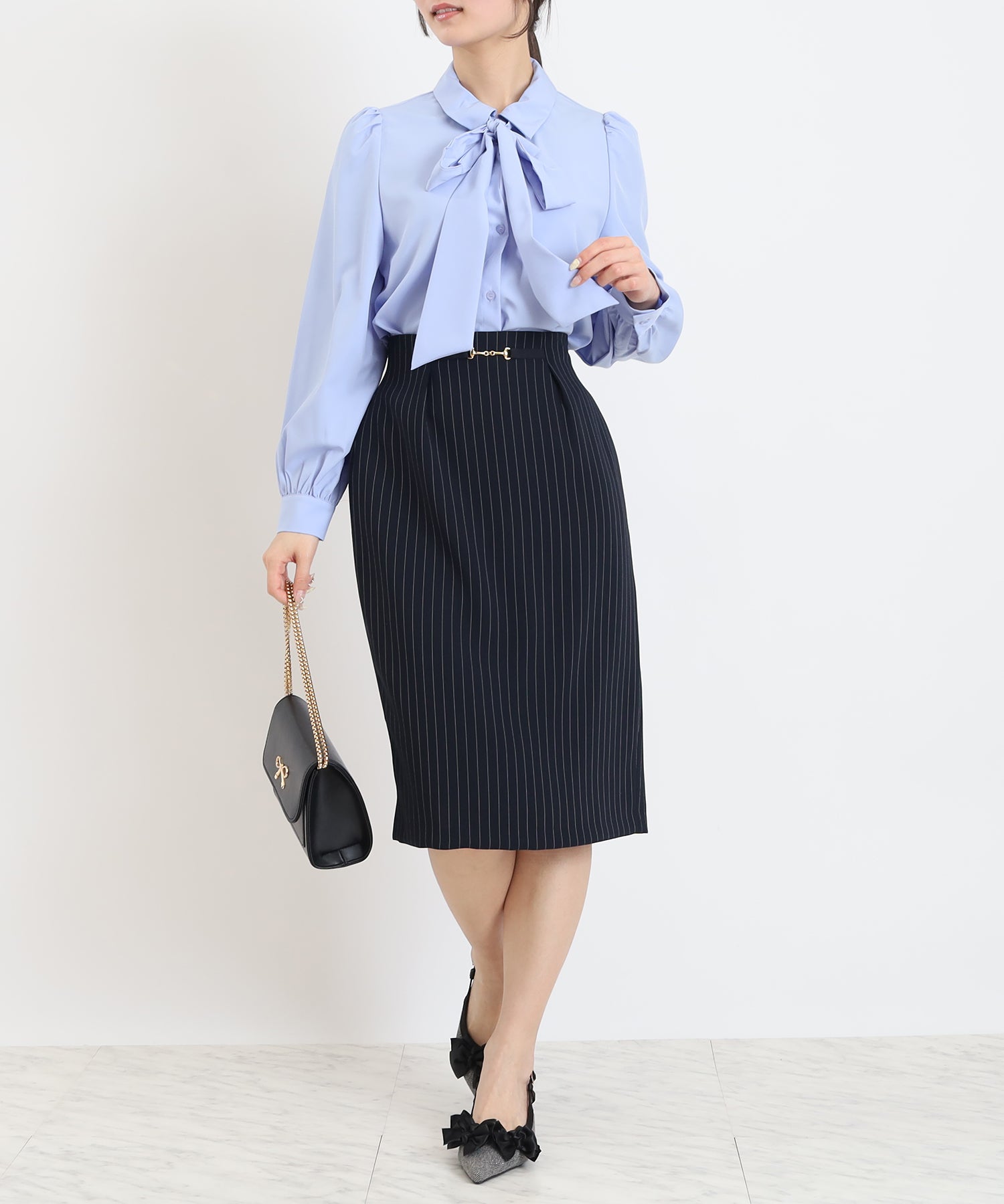 ホワイト×ネイビー　model:160cm  着用サイズ：M