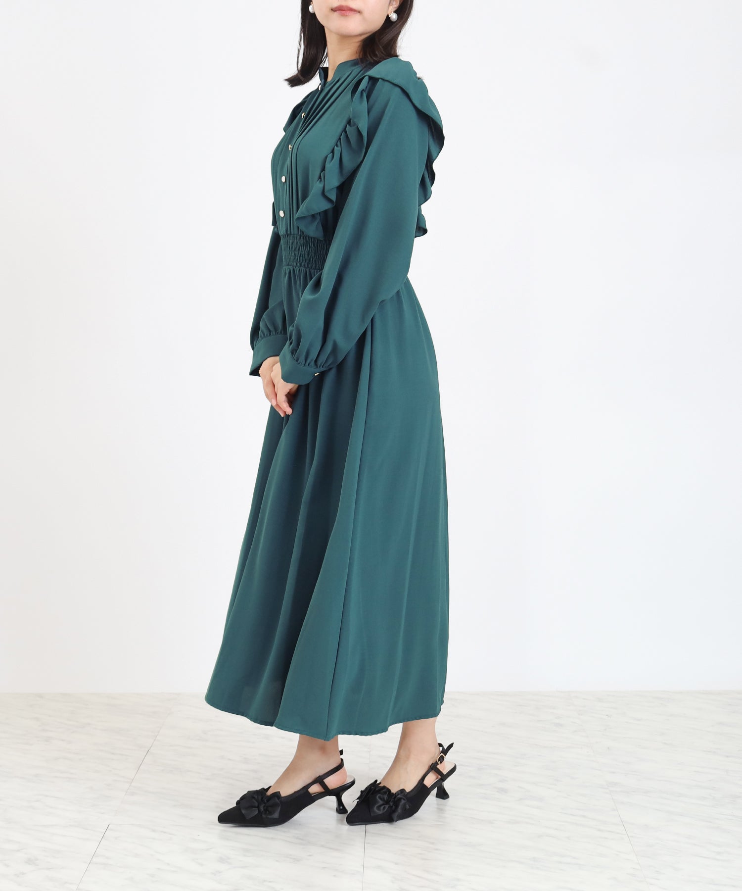 ブルーグリーン　model：156　着用サイズ：M