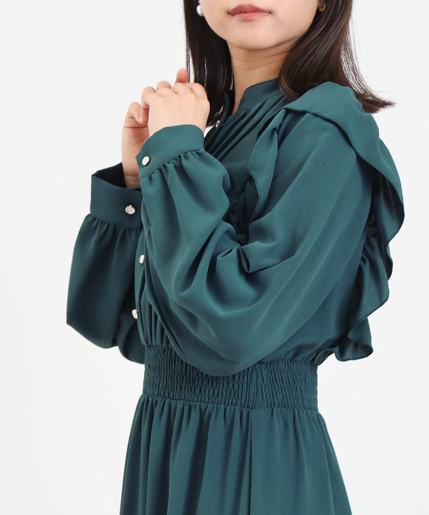 ブルーグリーン　model：156　着用サイズ：M