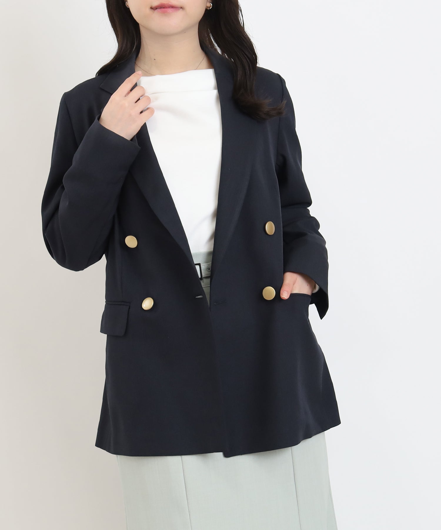 ネイビー　model：156　着用サイズ：M