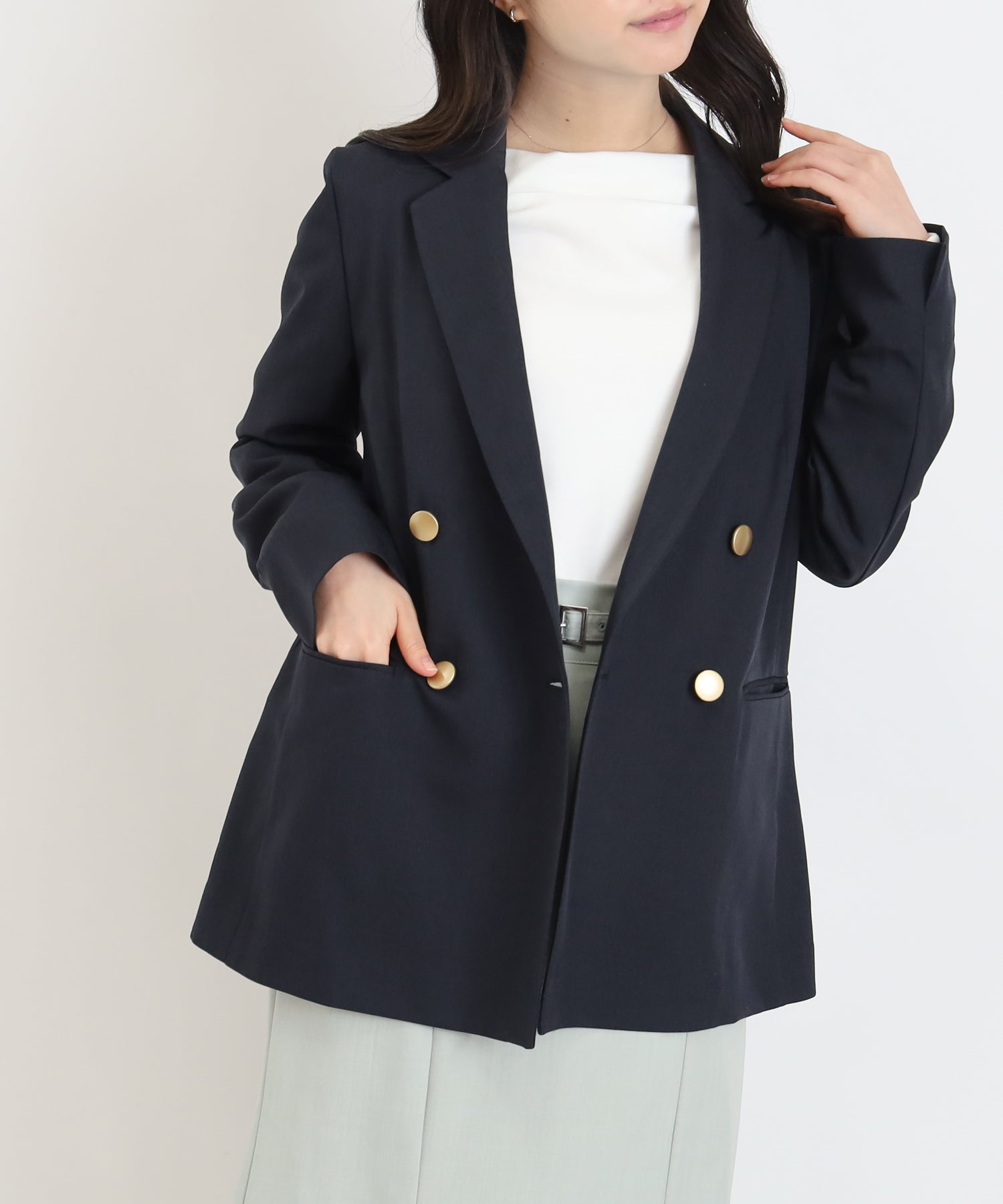 ネイビー　model：156　着用サイズ：M