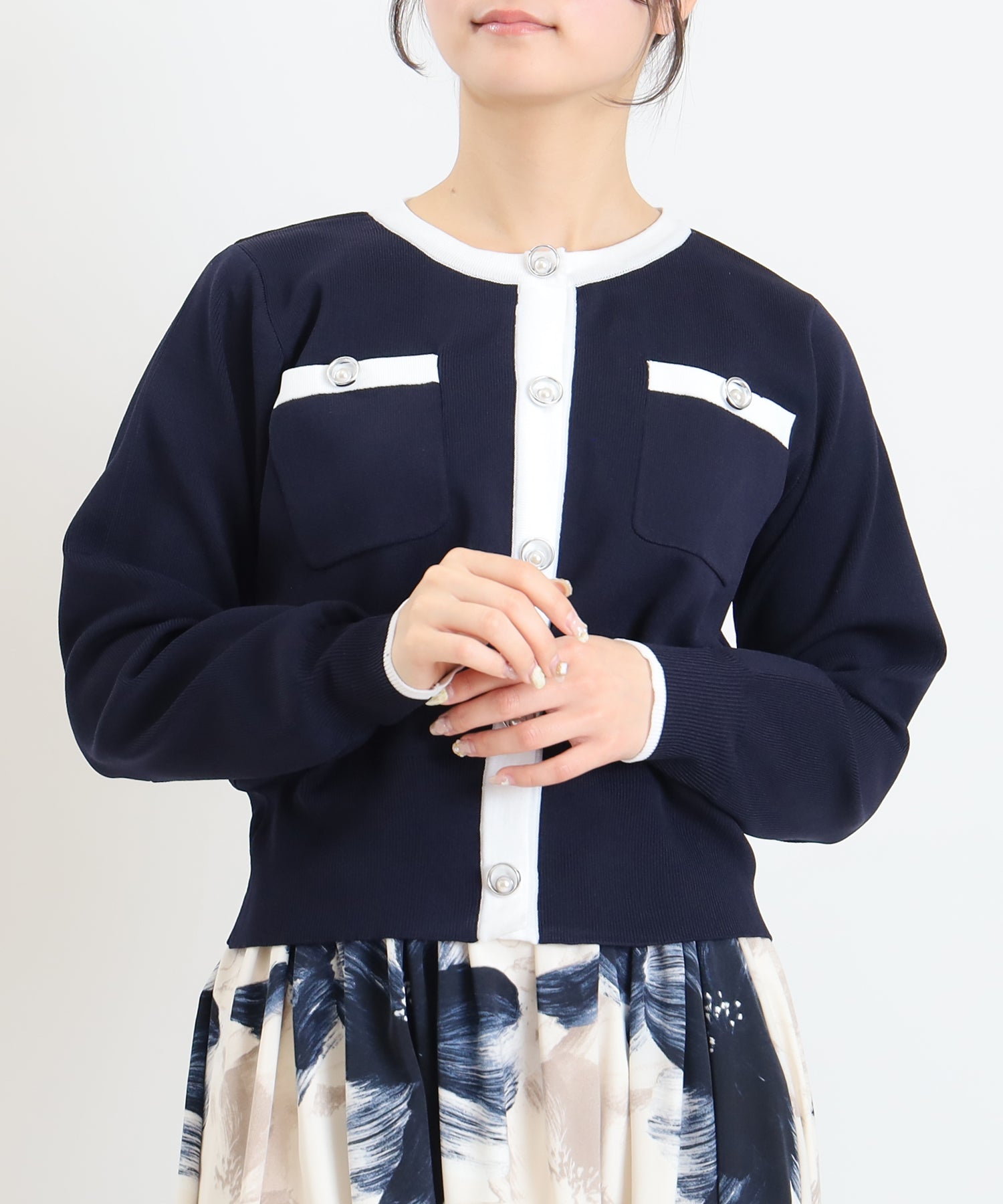 ホワイト×ネイビー　model：160　着用サイズ：M　