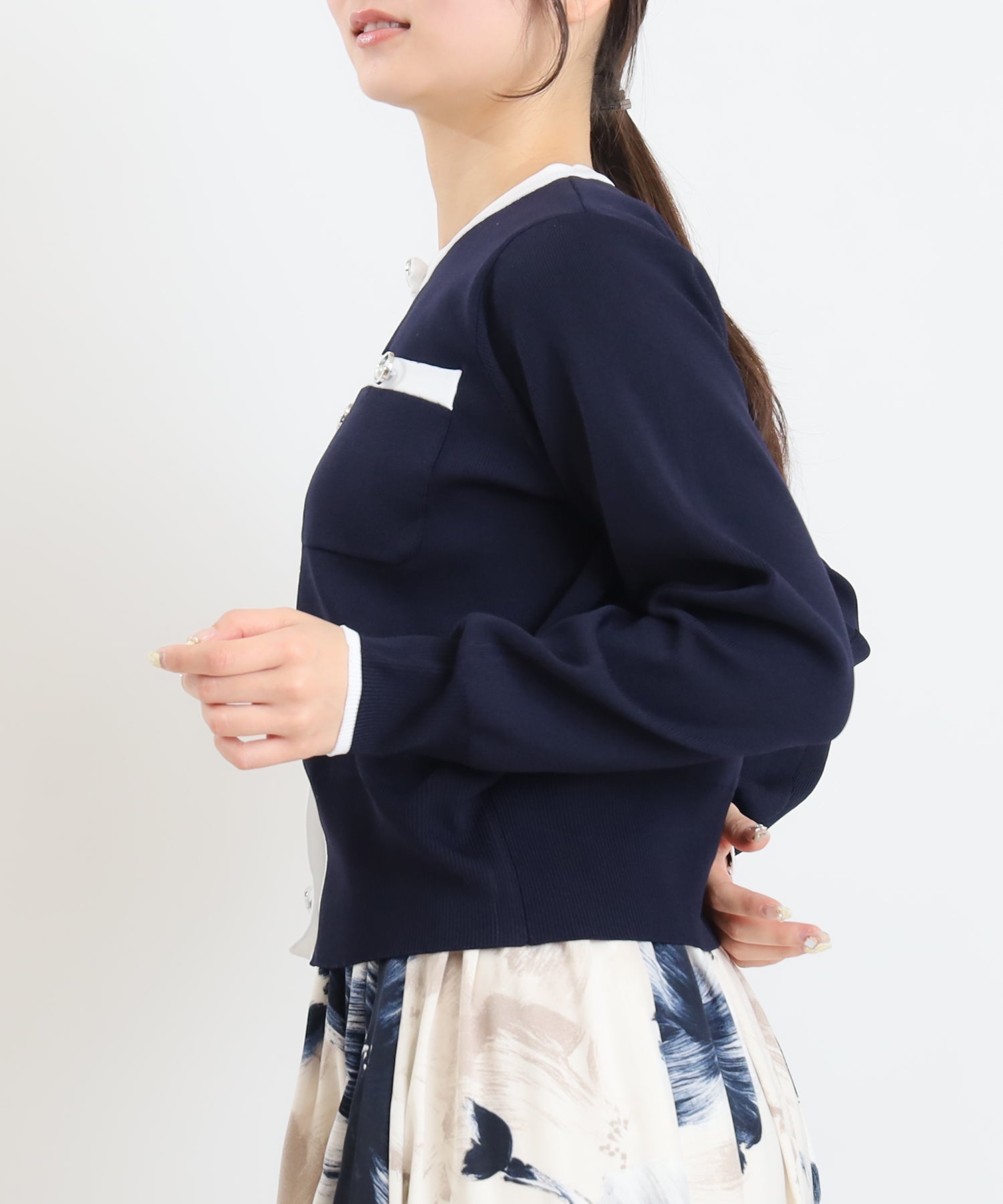 ホワイト×ネイビー　model：160　着用サイズ：M　