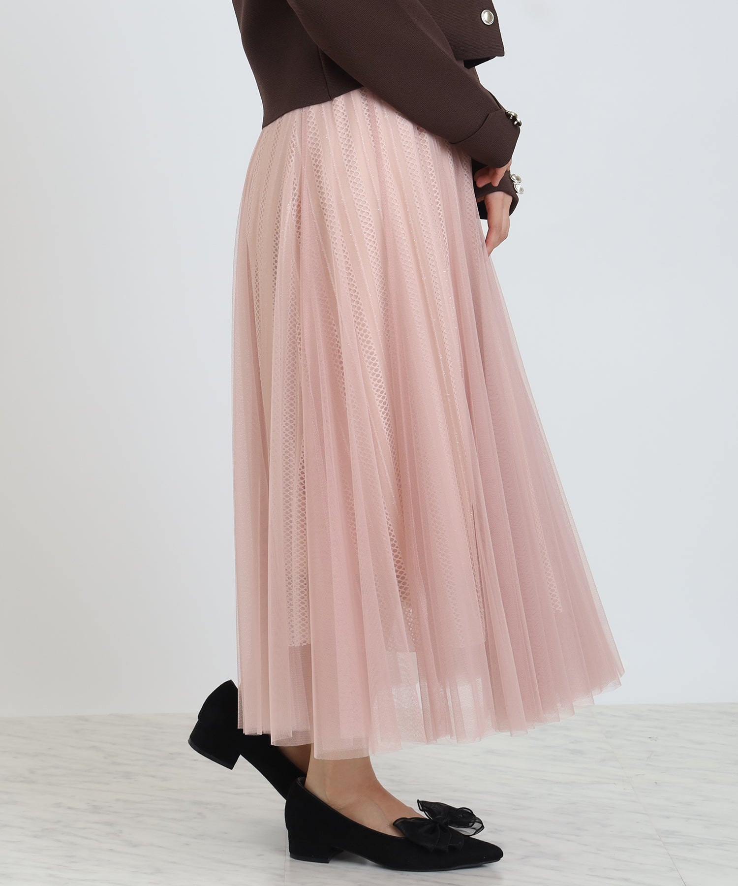 ピンクベージュ　model：156　着用サイズ：M
