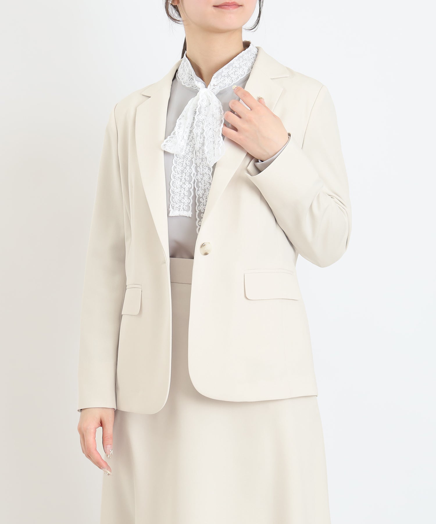 ベージュ model:160cm  着用サイズ：M