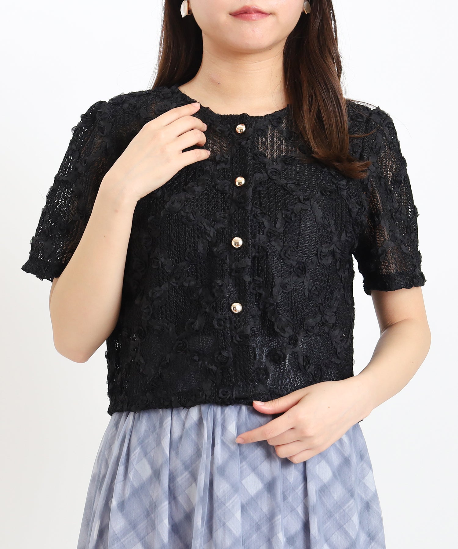 極美品 AURATIER Vネックロングカーディガン アシメ 水玉
