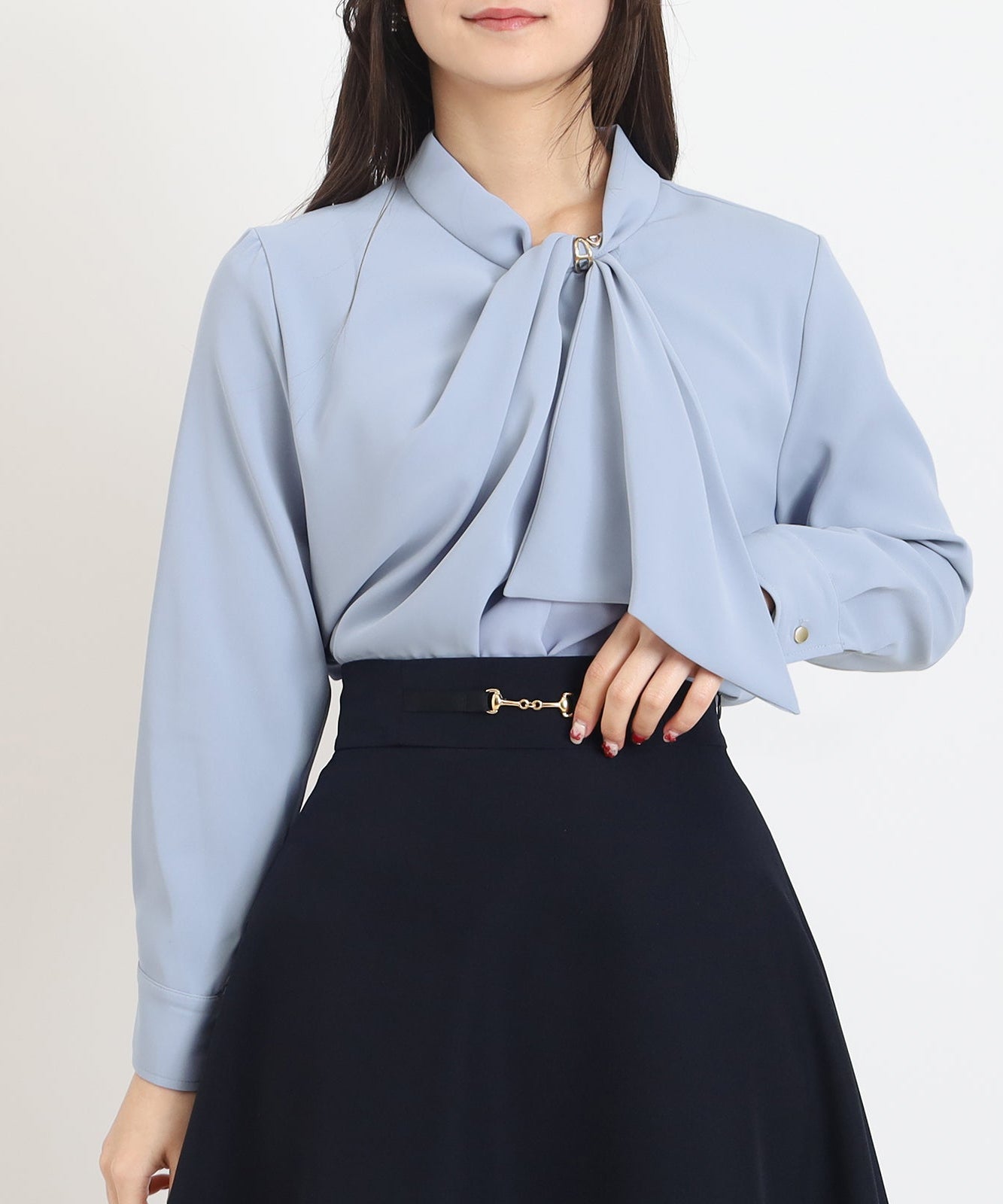 とろみ金具リングボウタイブラウス