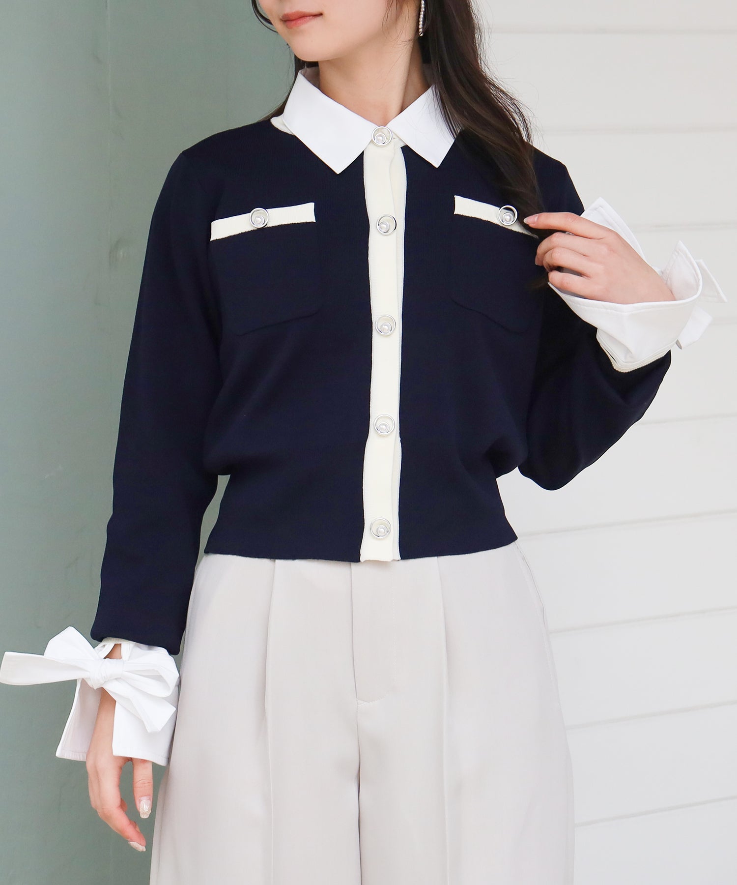 ネイビー×アイボリー