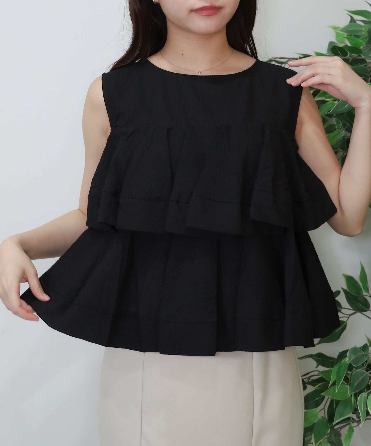 ブラック(無地) model：156㎝ 着用サイズ：M