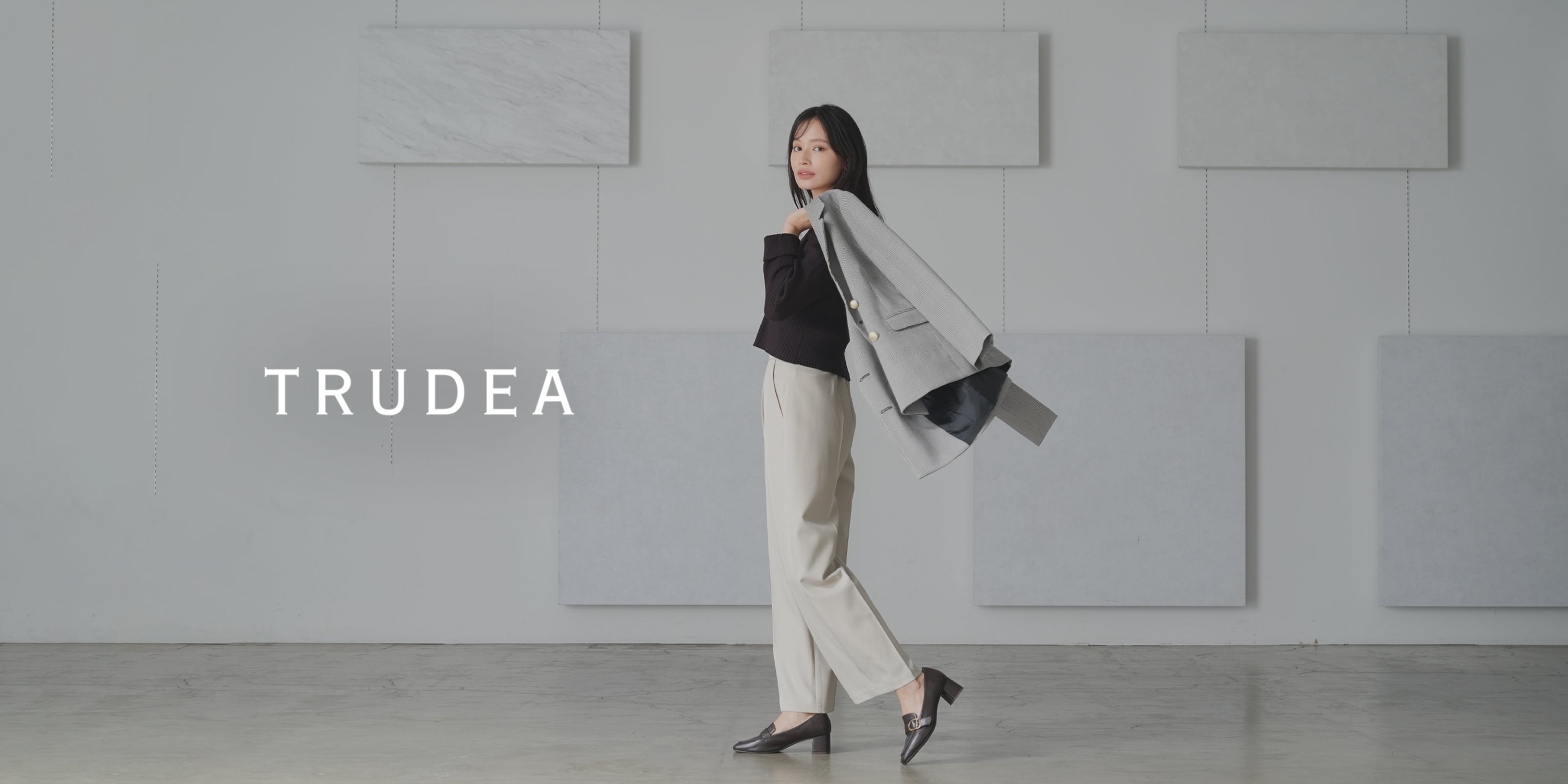 【新品】TRUDEA アダストリア グレー チェック スーツ セットアップ M TRUDEA アダストリア グレー チェック スーツ セットアップ M