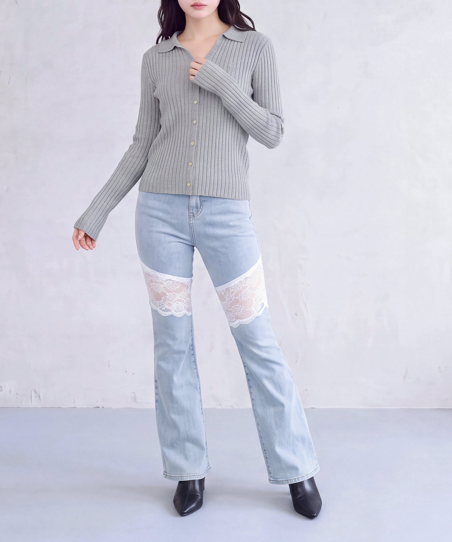 ライトグレー model：160cm　着用サイズ：M (AI画像)