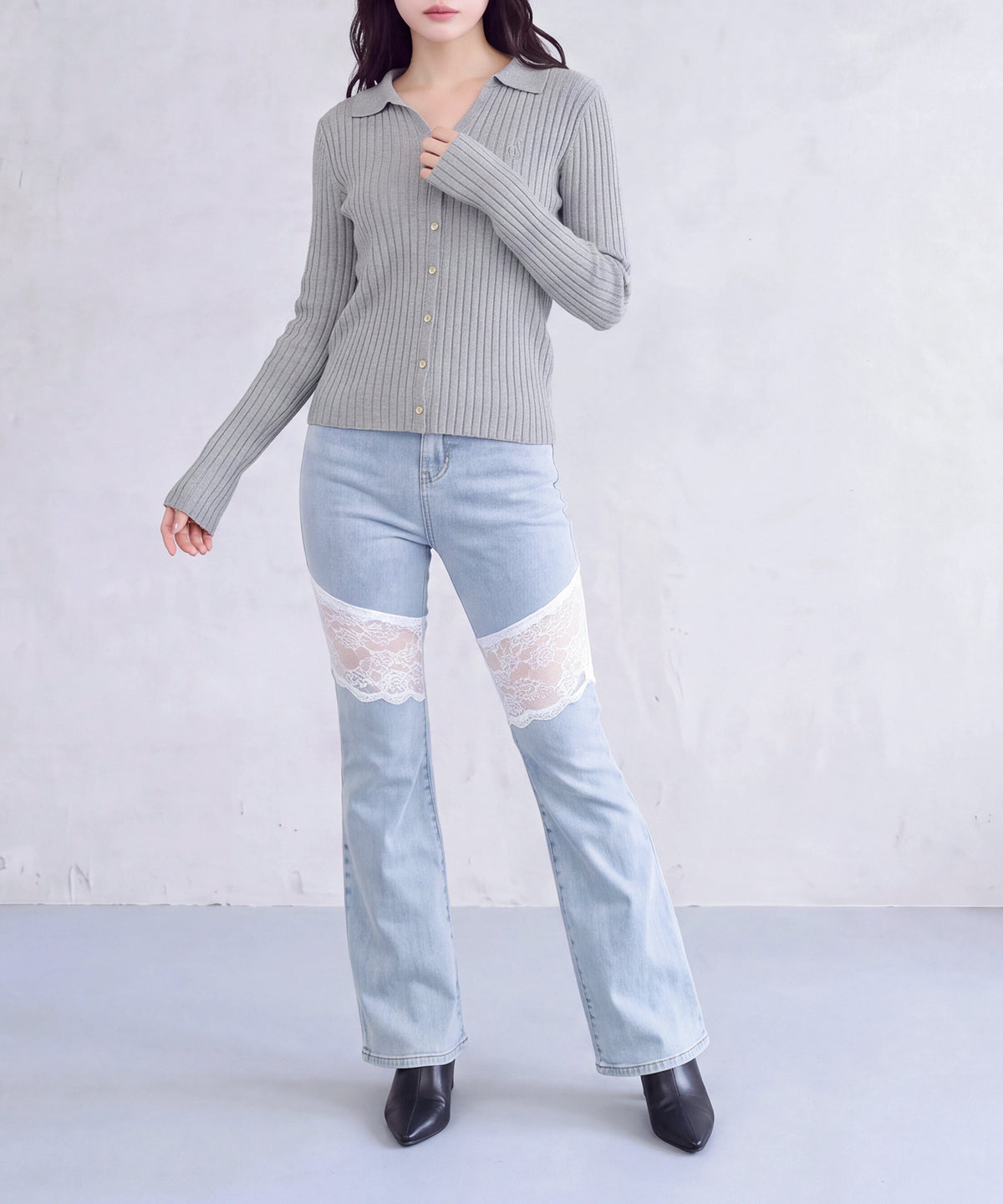 ライトグレー model：160cm　着用サイズ：M (AI画像)
